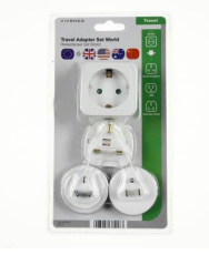 Reisestecker Weltadapter Set 4-teilig Groß Britannien, USA, Australien, China