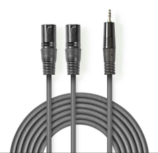 XLR Kabel 2x XRL Stecker -> 1x Klinkenst. 3,5 st.