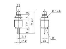 Microtaster schwarz 16,2mmx7mm M5 subminiatur