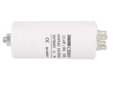 Motorkondensator 30uF 450V Ø45x90mm mit Fast-On Stecker