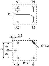 Relais 12VDC   1xUM  10A/250V 5pin  Type 3611