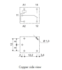 Relais 6VDC  1xUM  10A 250V  5pin Type 3611 FINDER