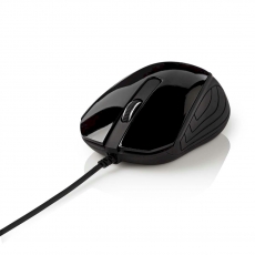 Maus mit Kabel Desktop 3 Tasten Schwarz
