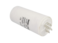 Motorkondensator 50uF 450V Ø50x106mm mit FastOn Stecker 6,3mm