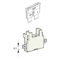 Sicherungshalter    fr    KFZ    Stecksicherungen   mit FastOn Stecker