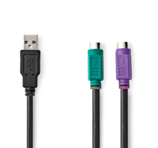 USB Adapter USB-A/2x PS2 für Maus und Tastatur