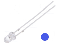 LED 3mm blau 5500 mcd klar Ub 3.6V