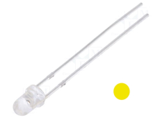 Led 3mm gelb klar 20mA 2,1V 4200-5000mcd 30°