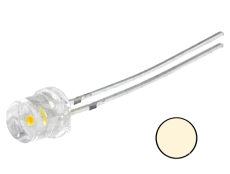 Led 5mm warmweiß 1560mcd rundstrahlend 3V 20mA