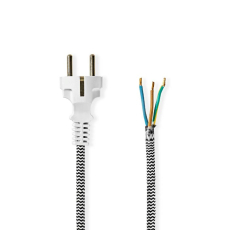 Netzkabel 3m für Bügeleisen Schutzkontaktstecker auf loses Ende