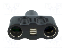 Zigarettenanzünder Adapter 1xStecker-2xBuchsen mit USB-Buchse