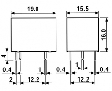 Relais 3VDC  1xUM  10A/250V    5pin    Type 36.11.9.003.4011