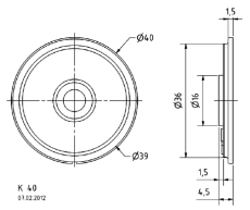 Lautsprecher 40mm H4,5mm 50 Ohm 1W/2W VISATON 2841