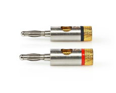 Bananenstecker 4mm Paar High-End rot/schwarz vergoldet
