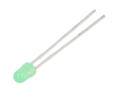 LED 3mm grün Niedrigstrom Ub 2.2V 2mA 60°
