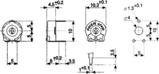 100K    Trimmer    liegend                    klein    PT10LV