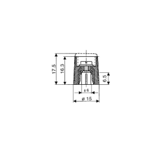 Drehknopf 15x17mm 6mm Achse grau mit Deckel