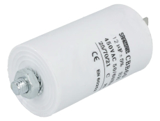 Motorkondensator 12uF 450V Ø40x70mm mit FastOn Stecker 6,3mm