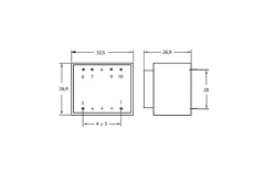 Print-Trafo 2x9V 2x100mA 1,8VA 230VAC