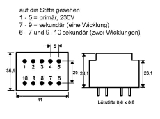 Print-Trafo     2x12V/230V    4,5VA