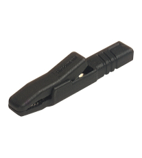 Krokoklemme groß 4mm Buchse schwarz Hirschmann
