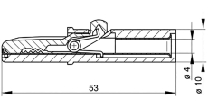 Krokoklemme    mit    4mm      Buchse    schwarz