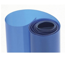 Schrumpfschlauch 54mm - 27mm 86mm flach blau klar /Meter -20°+85°