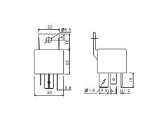 Relais 12VDC 1xUM 60A/80A mit 6,3mm Faston Flansch