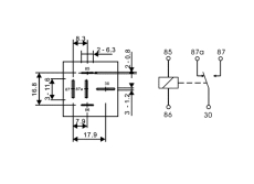 Relais 12VDC 1xUM 60A/80A mit 6,3mm Faston Flansch