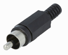 CINCH STECKER schwarz Nylon mit Knickschutz