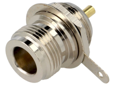 N-Buchse lötbar mit Flansch 50 Ohm