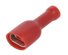 FLACHSTECKHÜLSE Fast-on 6.3mm rot 0.5...1.5mm2 vollisoliert