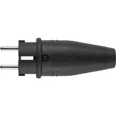 Schukostecker gerade Gummi