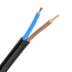 Mantelleitung 2x0,75mm² flexibele Litze schwarz flach // Meterware