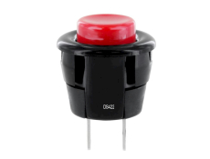 Drucktaster rot 125VAC/3A rund Snap IN DM18mm