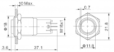 Schalter Edelstahl 1 poliger Umschaltkontakt  IP67 16mm 230V 0,5A
