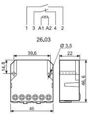 Stromstossrelais 12VAC 1NO+1NC 10A/250V Finder