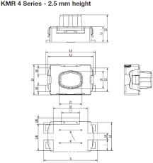 Printtaster 4.2x2.8x1.4mm Knopf 2.5mm 32V 0,05A SMD