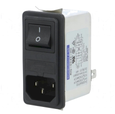 Kaltgeräteeinbau Stecker mit Filter Sicherung und Schalter