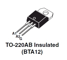 BTA12/700SW 700V 12A 10mA TRIAC logic level isoliert