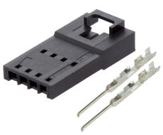 Stecker RM 2,54mm 4pol. löt/crimp Einsätze Molex