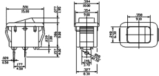 Wippschalter Micro 1pol. EIN EIN 250V/3A 15x10mm