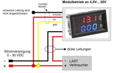 Digital Dual Volt-/ Amper Einbaumodul 0-100V 0-10A