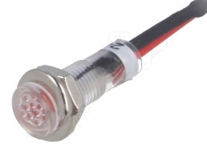 Signallampe 24VDC rot 5,2mm mit Kabel IP40