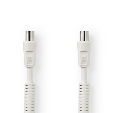TV-Anschlusskabel 2M 120dB Stecker-Kupplung weiß
