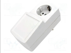 Gehäuse mit Stecker und Buchse 129x64x57mm weiss