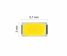 Led SMD wei 55lm 150mA 3,2V Chip 5,7x3mm