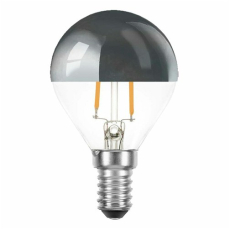 E14 230V 2,2W ->25W Led verspiegelt silber