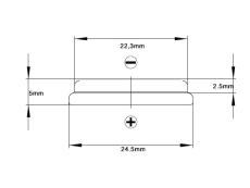 CR2450N Lithium 3V 540mA Ø24x5mm Renata