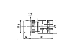 Druckschalter 22mm rot NC+NO 3A/230VAC IP65 beleuchtet